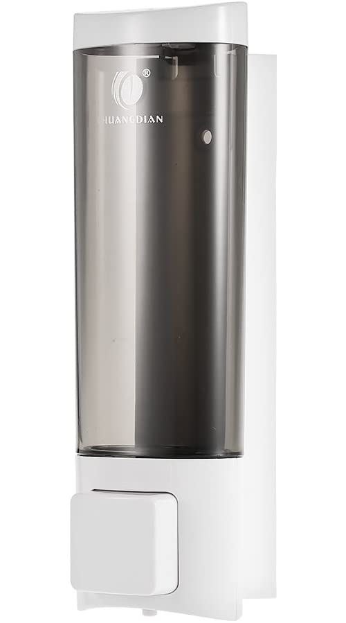 CHENYAO(ZY0018) Distributeur de Savon, Manuel Liquide à Montage Mural Shampooing Gel Douche Dispenser Main Cleanser Washroom Lotion pour Salle de Bains Toilettes Hôtel 200ml - Blanc