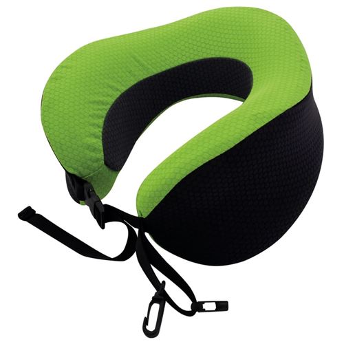 Travelsafe Oreiller de voyage pliable mousse à mémoire Vert et noir