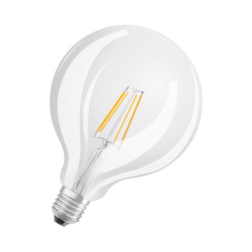 Ampoule à LED Osram - formulaire de balle classique - remplacement de 60 watts - E27 - G125 - 2700 Kelvin - blanc chaud - verre transparent - pack uni