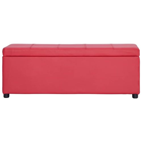vidaXL Banc avec compartiment de rangement 116 cm Rouge Similicuir