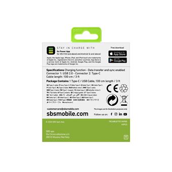 Câble de chargement de données de type C - USB 2.0- SBS