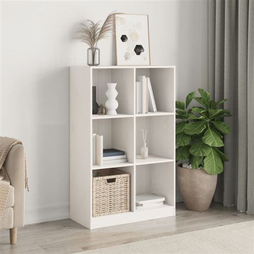 VIDAXL - Bibliothèque - Bois massif de pin - Blanc - 70x33x110 cm - Image 3