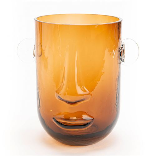 Amadeus Marron Vase Visage En Verre - Image 4