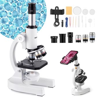 VEVOR Microscope Avec Conception Rotative 360°Grossissement 40-2000X Scène Fixe 9x9cm - 1
