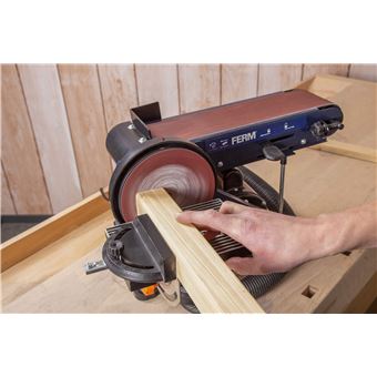 Ponceuse à Bande FERM 900W - Bande 75x533 Mm, Vitesse Variable, Sac à Poussière Inclus