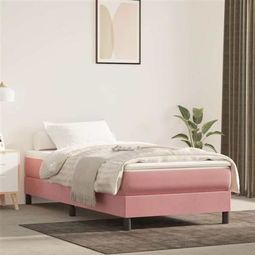 vidaXL Matelas de lit à ressorts ensachés fermeté moyenne rose 80x220x20 cm velours
