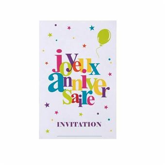 Lot De 6 Cartes D Invitation Joyeux Anniversaire Article De Fete Achat Prix Fnac