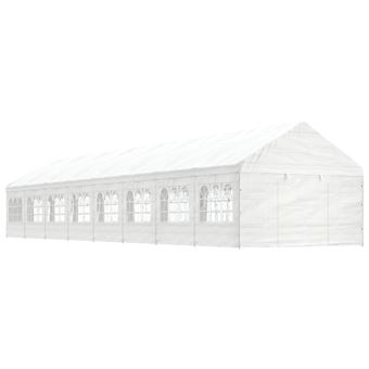Belvédère avec toit blanc 17,84x4,08x3,22 m polyéthylène - 1