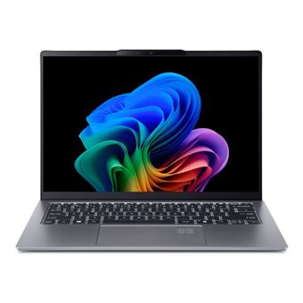 Acer Swift Go 14 AI SFG14-64 - Conception de charnière à 180 degrés - AMD Ryzen AI 7 - 350 / jusqu'à 5 GHz - Win 11 Home - Radeon 860M - 32 Go RAM - 1.024 To SSD QLC, NVMe - 14" OLED 1920 x 1200 - Wi-Fi 7, Bluetooth - argent brillant - clavier : Suiss