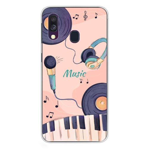 Coque en silicone imprimée compatible Samsung Galaxy A40 Accords en couleur