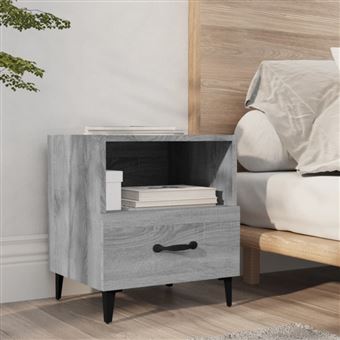 vidaXL Table de chevet Sonoma gris Bois d'ingénierie817305 - 1