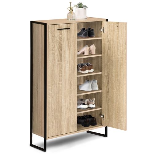 Armoire à chaussures industrielle bois et métal