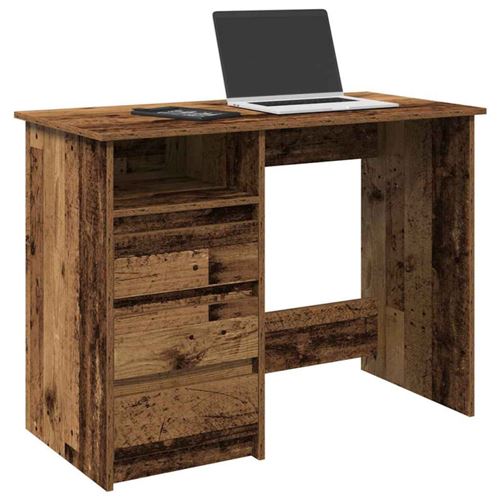 Bureau vieux bois 102x50x75 cm bois d ingénierie