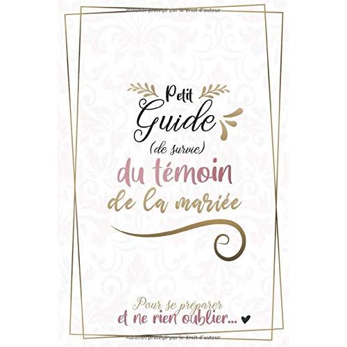 Guide du témoin de la mariée Narratik 35 pages 15 x 22 cm