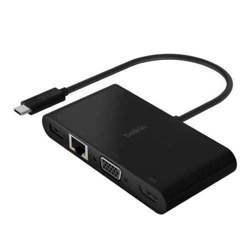 Adaptateur multimédia USB-C Belkin Noir + Recharge