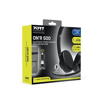 PORT Connect ON'R 500 - Micro-casque - sur-oreille - Bluetooth - filaire, sans fil - USB-A