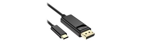 DLH - Câble DisplayPort - 24 pin USB-C (M) pour DisplayPort (M) - 1.8 m - support 4K - noir