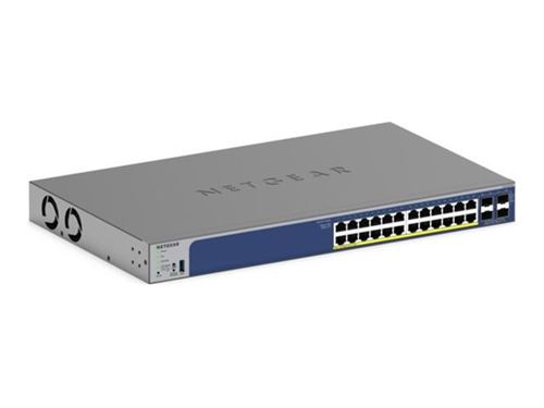 Netgear Smart Gs728Txp - V3 - Commutateur - L3 Lite - Intelligent - 24 X 10/100/1000 (Poe+) + 4 X Sfp+ - De Bureau, Montable Sur Rack - Poe+ (190 W)