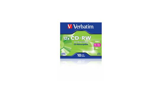  CD r&eacute;inscriptible Verbatim CD-RW 700 Mo (pack de 10) 