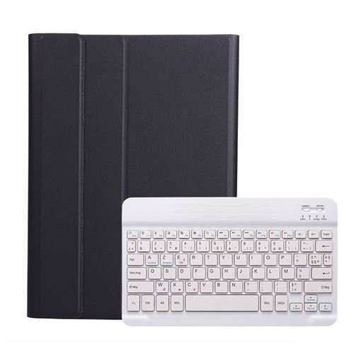 Étui HSMY avec Clavier Français AZERTY Bluetooth pour iPad5 / Air 2017 9.7 - Noir&Blanc