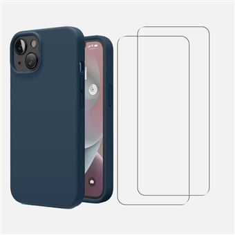 Coque antichoc pour iPhone 13 Bleu Marine + 2 protections écran - Evetane® - 1