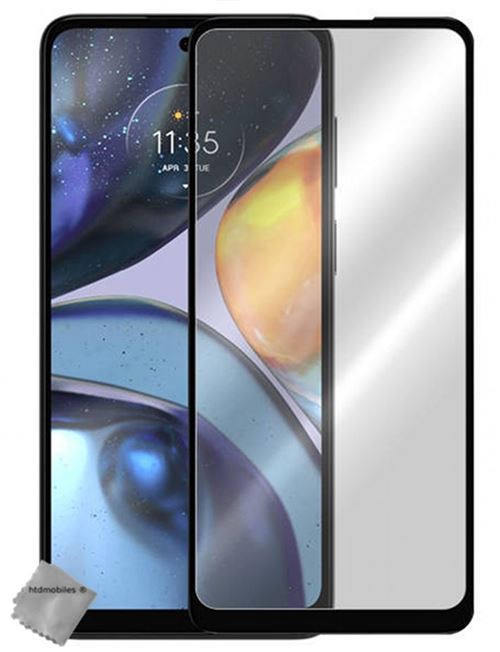 Film de protection verre trempe incurve integral pour Motorola Moto G22 / E32 / E32s - NOIR - htdmobiles