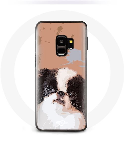 Coque pour samsung galaxy S9 plus Épagneul japonais Noir et Blanc Race de chiens Maniacase