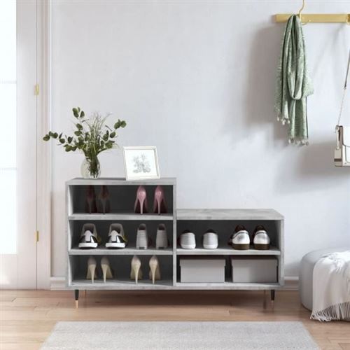 Vidaxl Gris Armoire À Chaussures Béton - Image 3