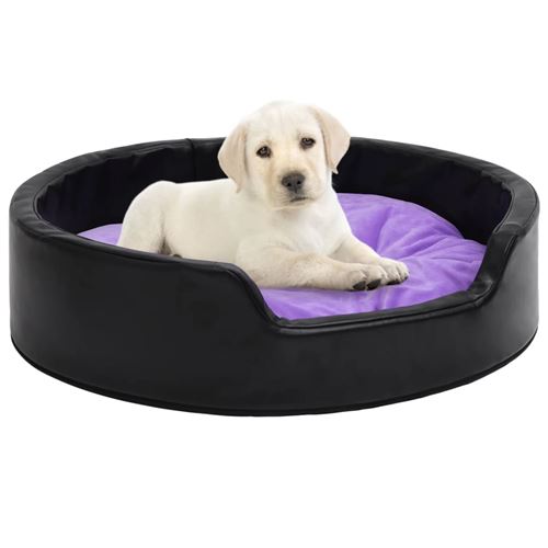 Comparer les prix de vidaXL Lit pour chiens Noir et violet 99x89x21cm Peluche et similicuir