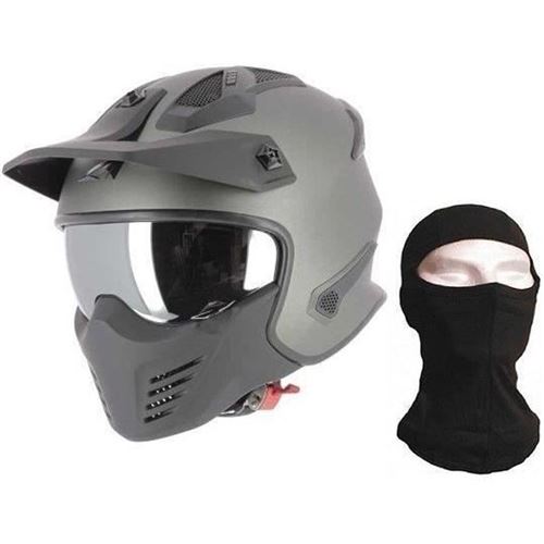 ASTONE Casque moto intégral Elektron + Cagoule - Gris metal mat