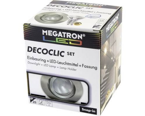 Megatron MT75404 Spot encastrable LED GU10, GU5.3 6 W fer (brossé)