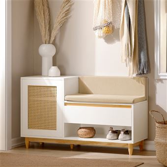 The Living Store Banc à chaussures 160x36,5x50 cm Bois de pin massif