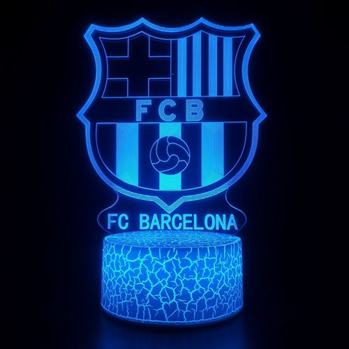 Lampe d'illusion 3D VORMOR Veilleuse Tactile 7 Couleurs avec Télécommande - FC Barcelona