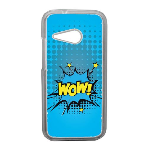 Coque Wow Fond Bleu Compatible Htc One Mini 2 Transparent
