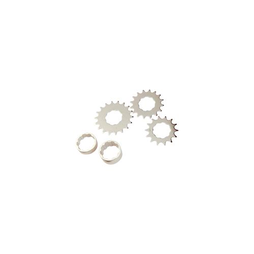 Pignon fixie pour corps cassette shimano (kit 14/16/18 + entretoise) chaine 3/3