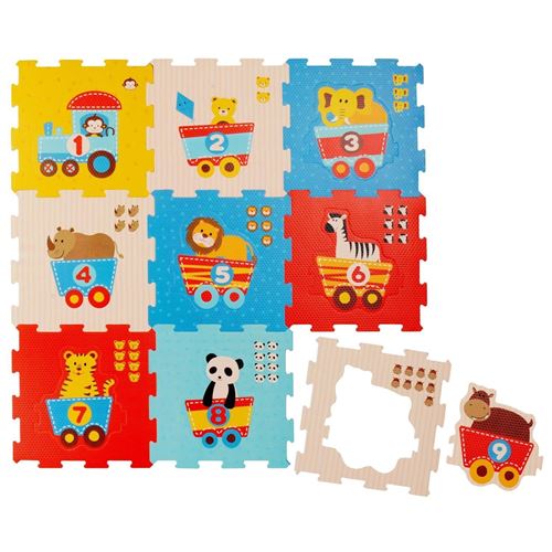 BIECO  Tapis puzzle train d'animaux 
