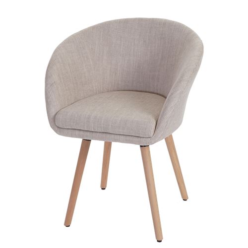 Chaise de salle à manger Malmö T633 tissu, crème/gris