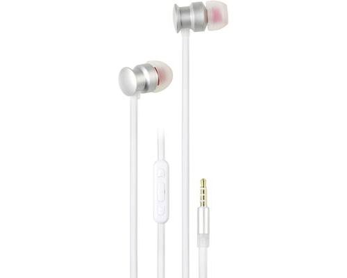 Vivanco URB 60 SW - In-ear hoofdtelefoons met micro - inwendig - met bekabeling - 3,5 mm-stekker - wit, zilver