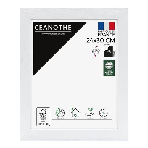 Cadre photo Karma blanc 24x30 cm, bois reconstitué - marque française
