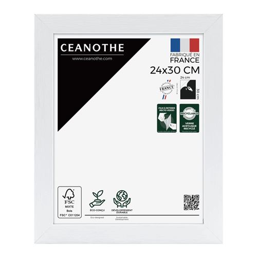 Cadre photo blanc 24x30 cm bois reconstitu&eacute; fsc