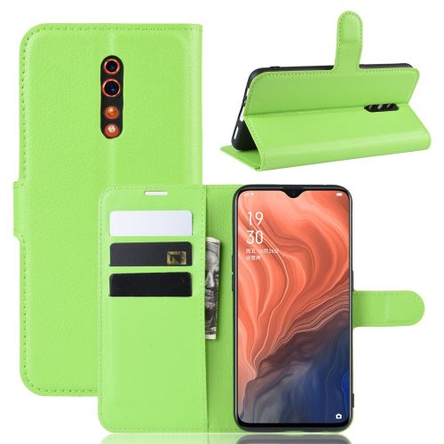 Etui en PU avec support vert pour votre Oppo Reno Z