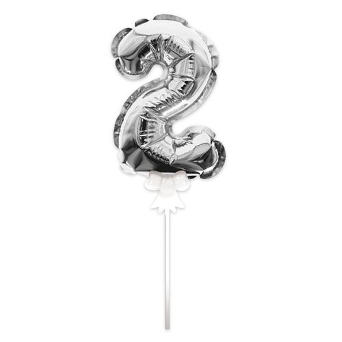 ballon argent gâteau - chiffre 2