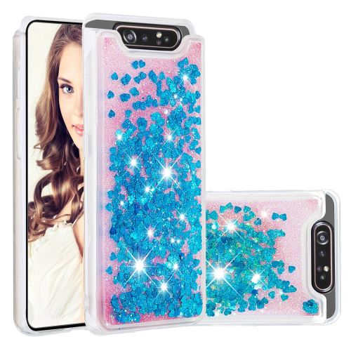 Coque en TPU paillettes dynamiques bleu pour votre Samsung Galaxy A90/A80