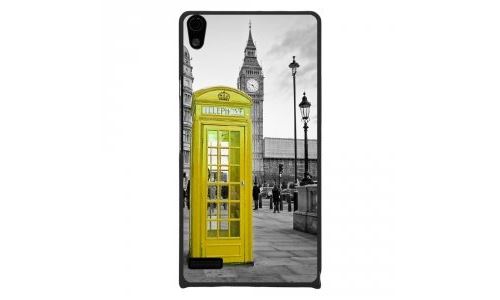 Coque rigide pour Huawei Ascend P6 avec impression Motifs cabine téléphonique UK jaune