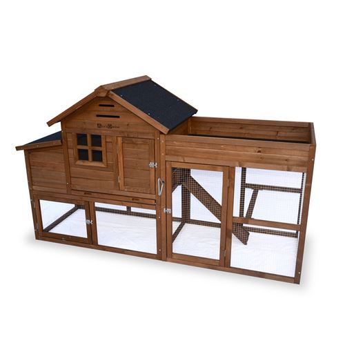 Meilleurs prix pour Poulailler en bois avec carré potager CAMPINE 3 poules cage à poule avec enclos poulailler avec jardinière