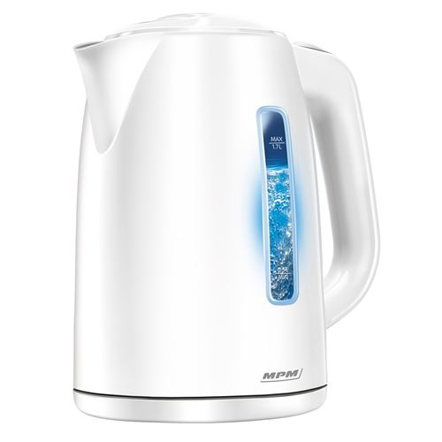 MPM MCZ-66 Bouilloire électrique sans fil. 1,7 Litres, filtre anti-calcaire, base 360º 220W Blanco