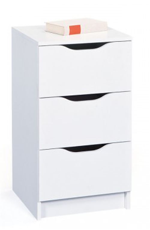 Commode en panneaux de particules mélaminé coloris blanc - Dim : 41 x 40 x 71 cm -PEGANE-