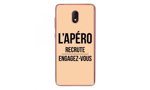 Coque souple pour Wiko Lenny 5 avec impression Motifs l'apéro recrute beige