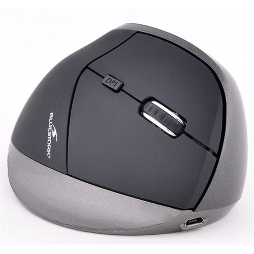 BLUESTORK ERGONOMIC - Verticale muis - ergonomisch - 6 knoppen - draadloos - USB draadloze ontvanger - zwart