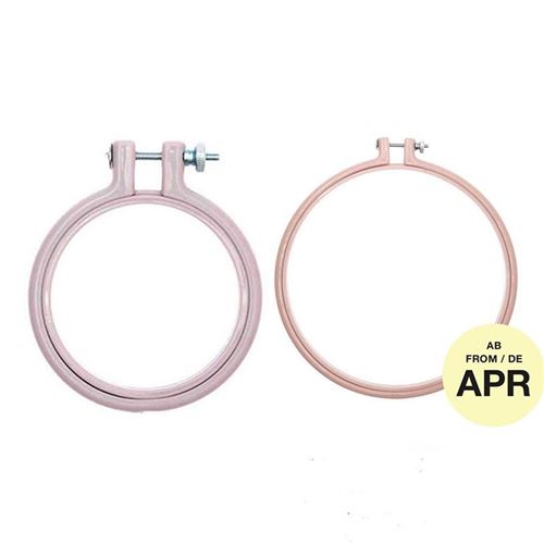 2 anneaux de broderie - lavande 7,6 cm + rose poudré 17,8 cm - Rico Design